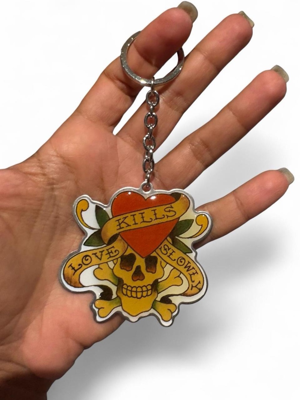 Ed Hardy keychain LOVE KILLS SLOWLY